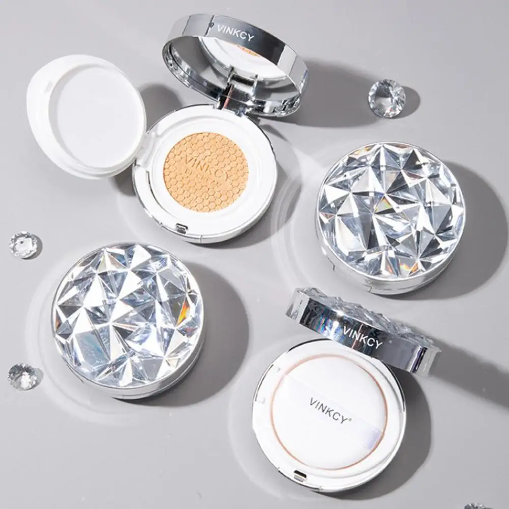 

For Vinkcy Air Cushion Cream Concealer Effect Poreless High Coverage Lightweight Moisturizing Cream Foundation