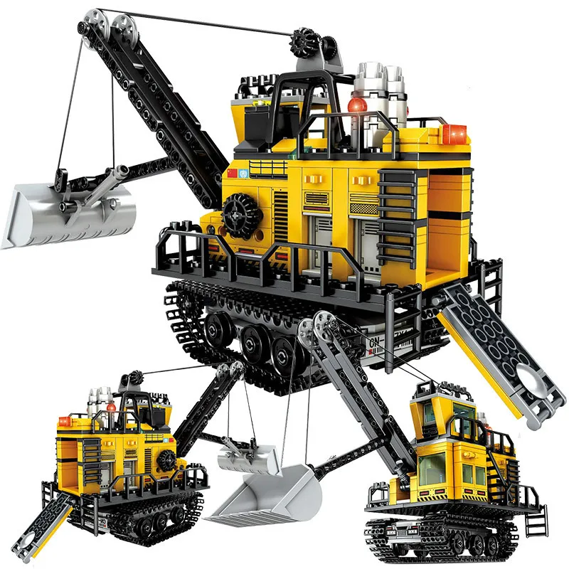 484 шт. строительный экскаватор техника машина грузовик фигурки кирпичи игрушки