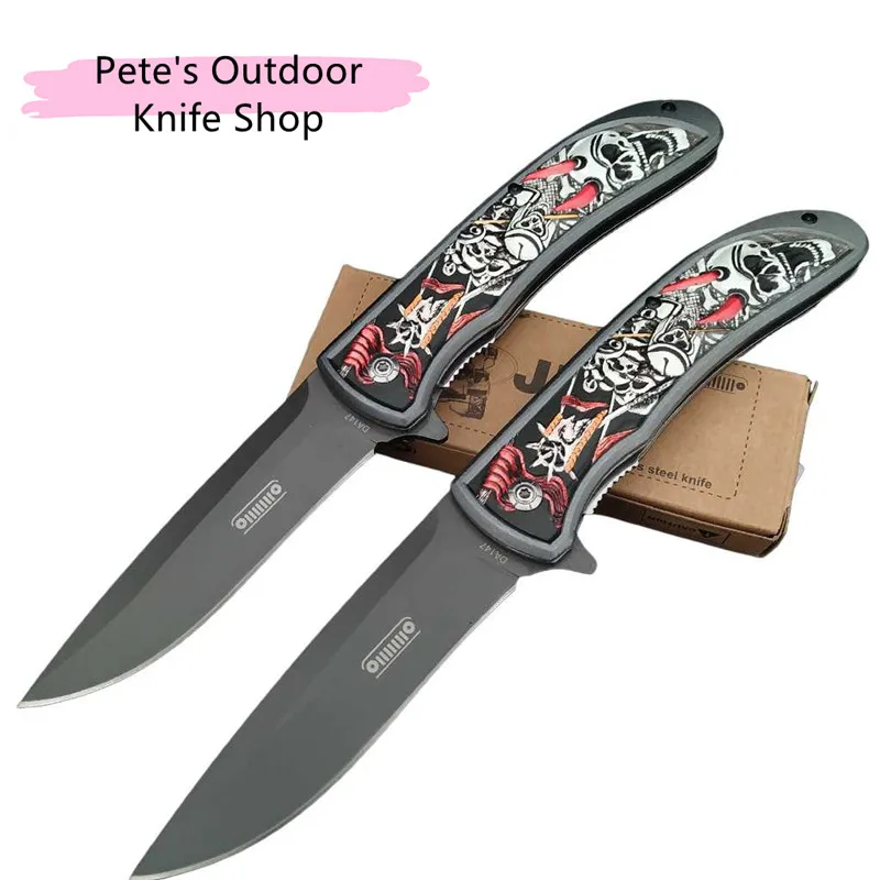 

Tactical Folding KNIFE, All-steel 3D Printed Embossed Handle Portable Knife Outdoor Adventure Self-defense Tool FRUIT KNIFE EDC