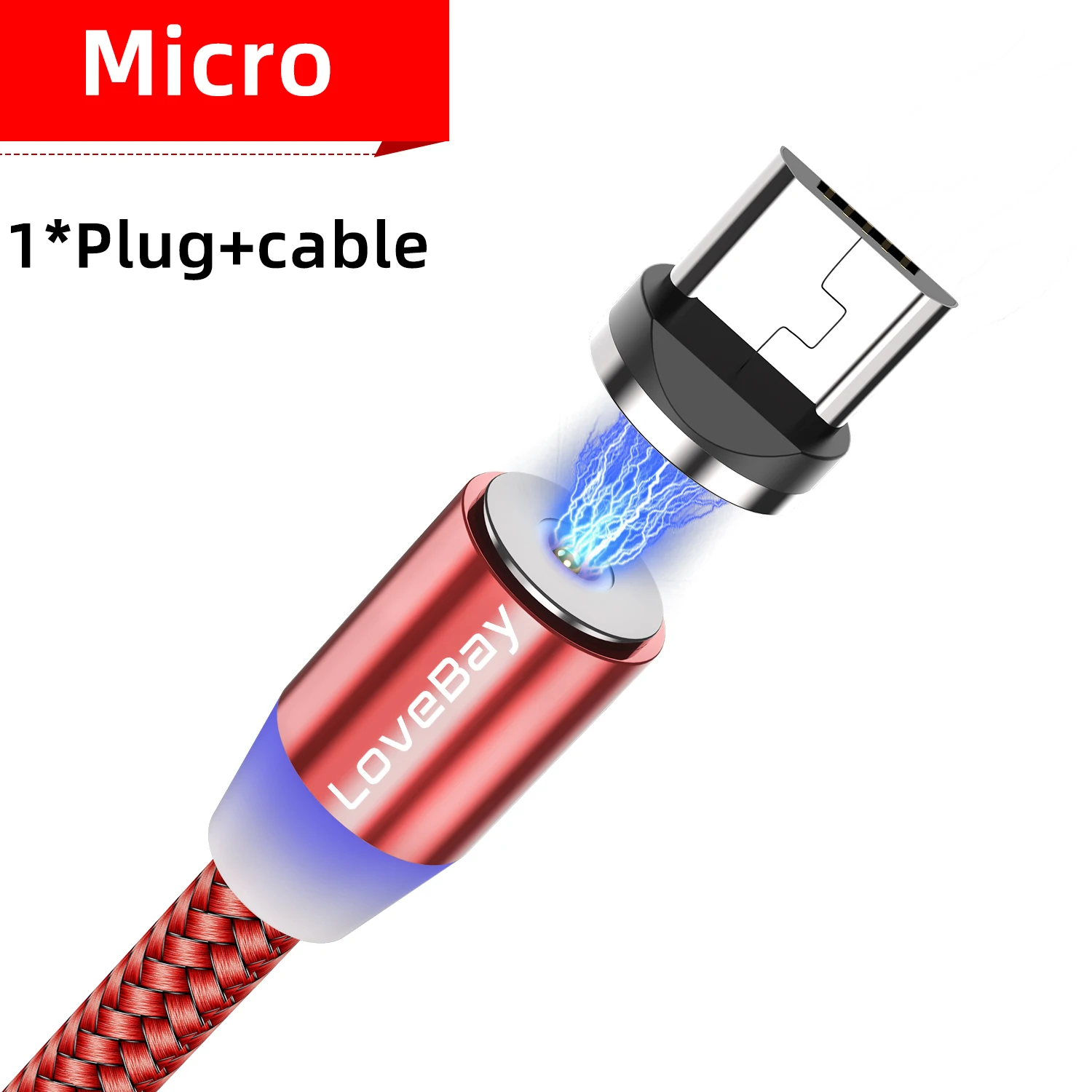 Lovebay Магнитный USB 3 м кабель для быстрой зарядки для Iphone TYPE-C Micro USB шнур Магнит Micro USB кабель для мобильного телефона USB шнур - Цвет: Red for Micro