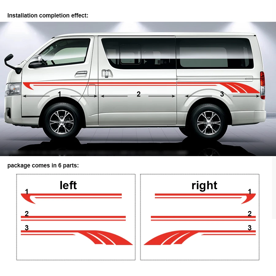 Автомобильные наклейки 2 шт. крутая линия Боковая дверь полоса гонки графические
