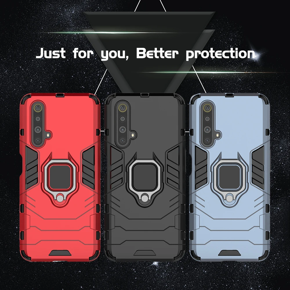 shockproof case for realme x3 super zoom realme x50 pro armor back cover hard casing with ring holder free global shipping
