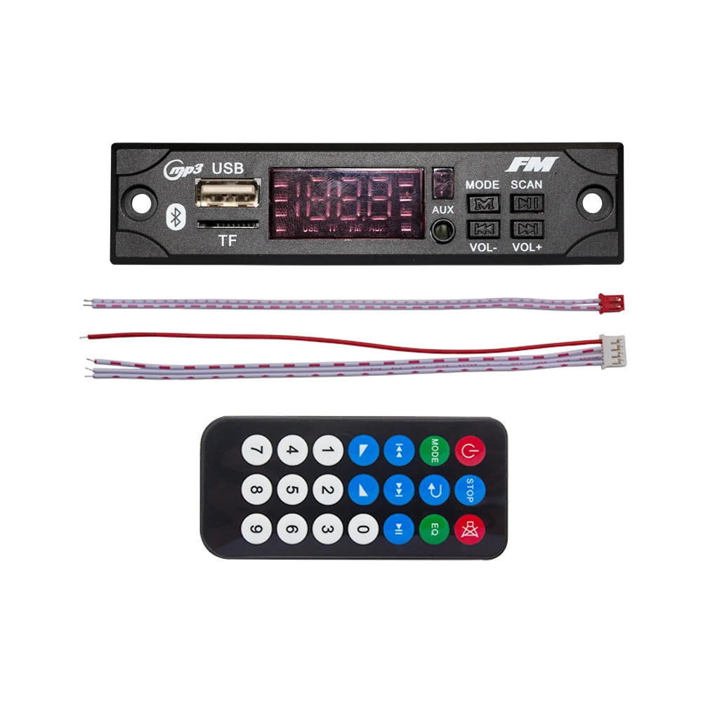 12V Audio USB For Car Adjustable Parts Decoder Board With Remote Control Bluetooth Module MP3 Radio Wireless FM Multifunctional |