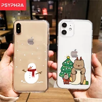 new year christmas phone case white color for iphone 12 mini 11 pro max x xs max xr 7 8 plus soft silicone cover