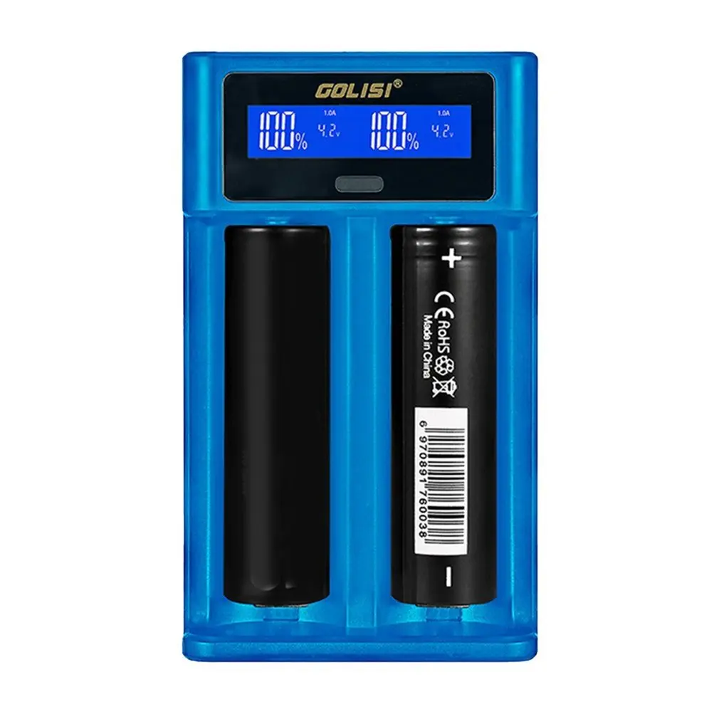 Golisi i2 2.0A умный ЖК аккумулятор зарядное устройство Быстрая зарядка для 18650 21700 Li Ion