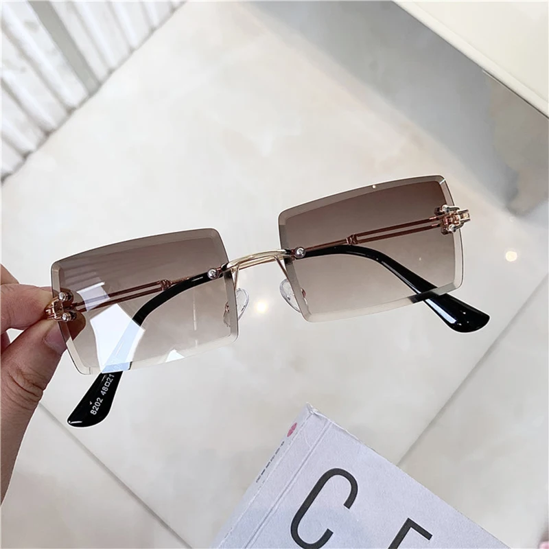 Солнцезащитные очки женские прямоугольные роскошные брендовые винтажные с