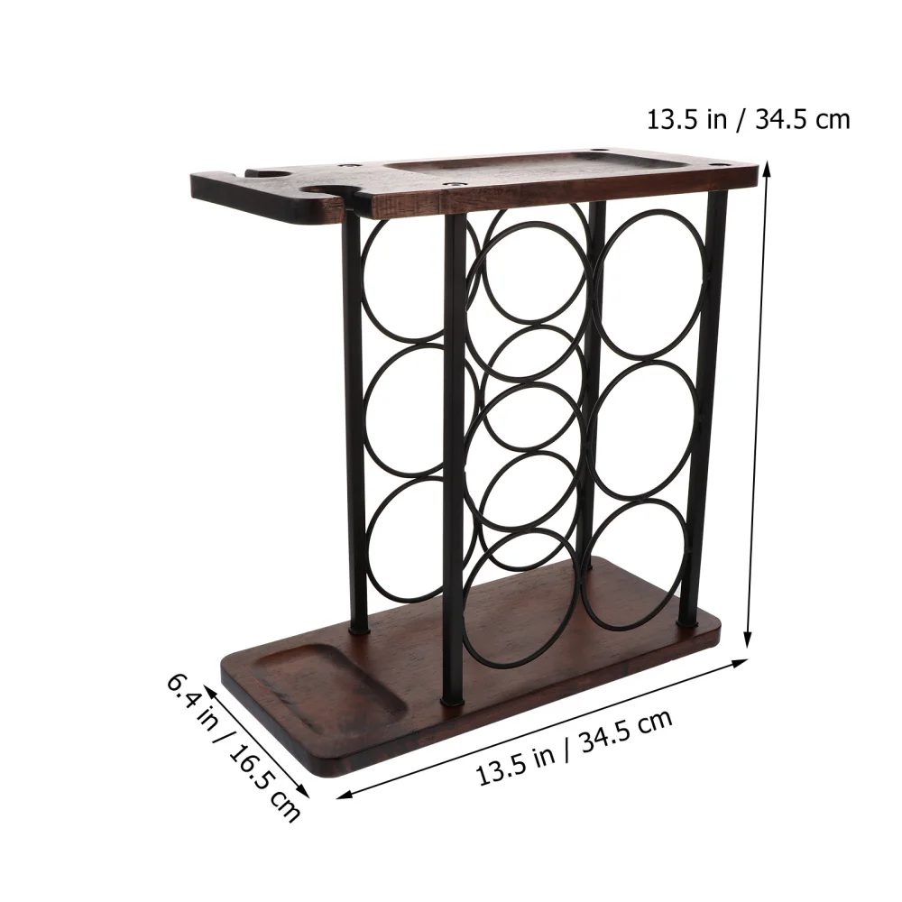 

1Pc Wooden Iron Rack Household Displaying Holder Shelf Decor