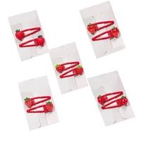 3d strawberry hair clips non slip cartoon fruit clip fruit resin side clips sweet barrette accessories ponytail holder