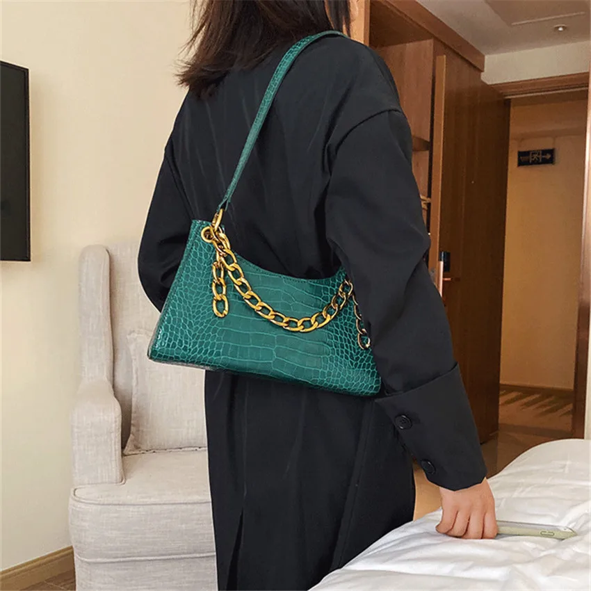 

TOYOOSKY Vintage Alligator Fashion Female Shoulder Bags Chain Handbag Luxury Brand PU Leather messenger bag Bolso de hombro