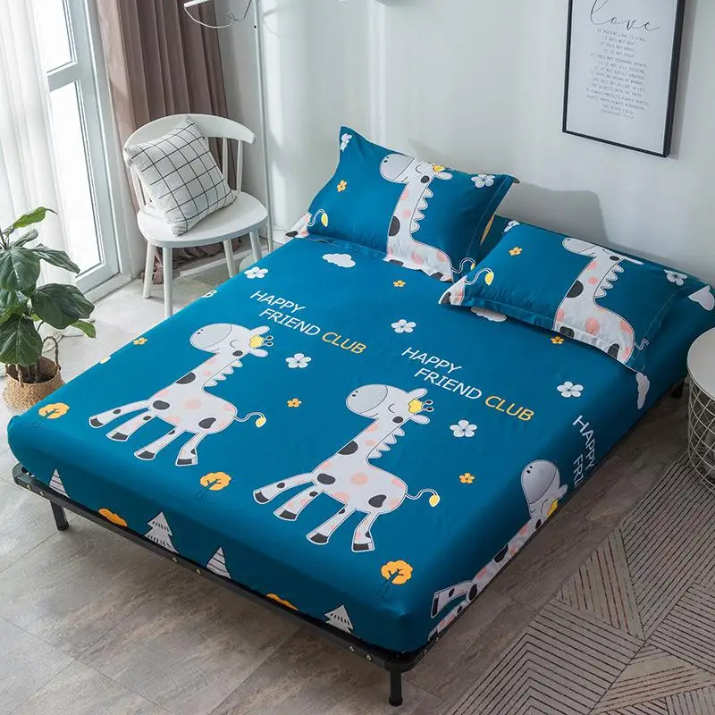 

50 Print Fitted Sheet For Single Double Bed Kids Adults 100% Cotton Bed Sheets (no pillowcase)