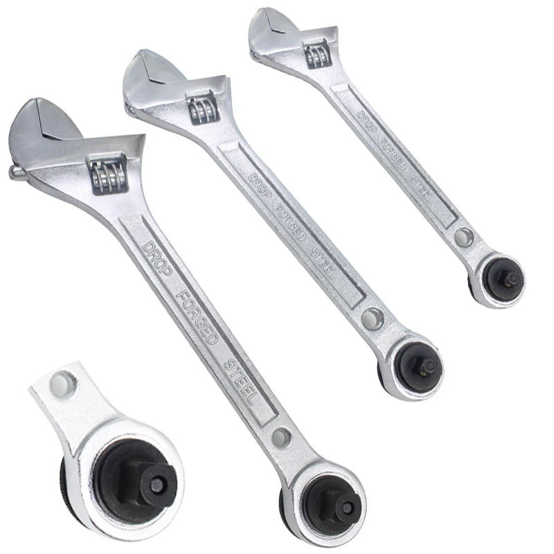 

Monkey Wrench Handle Adjustable Spanner Adjustable Wrench-Quick Release Ratchet Wrench Fast Wrench Pipe Wrench Repair Too