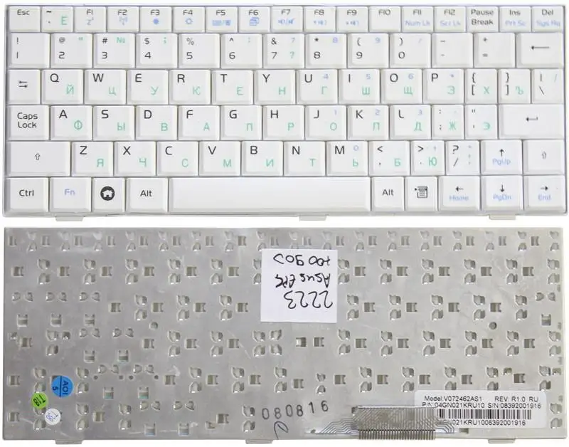 Клавиатура для Asus Eee PC 900 700 Series p/n: 04GN021KRU10 04GN012KUS20-1 04GN012KUS30 русская белая | Компьютеры