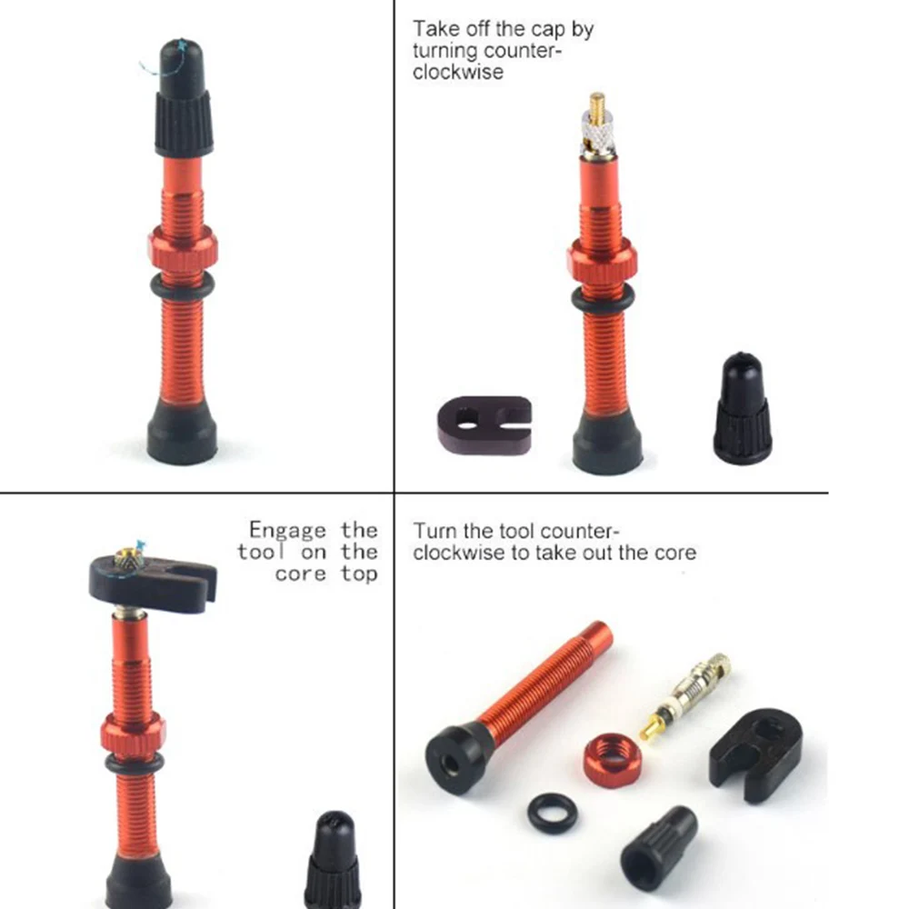 

1Pair 48/60/78mm Bicycle Presta Valve for Road MTB Bicycle Tubeless Tires Brass Core Alloy Stem Tubeless Sealant Compatible