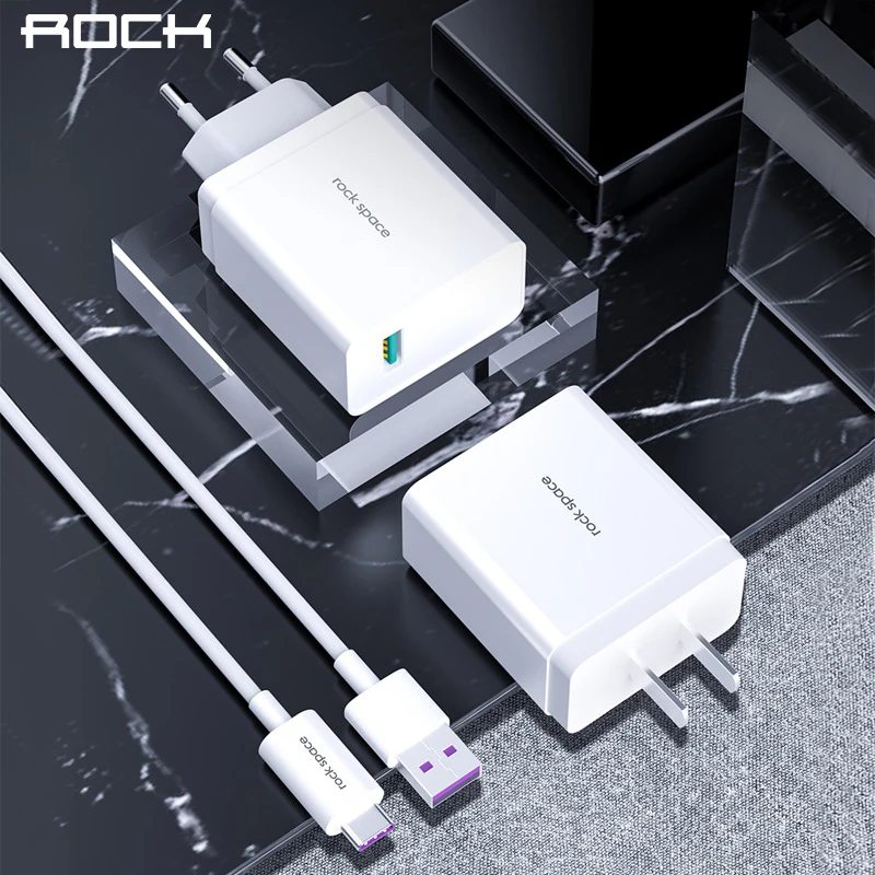 ROCK EU US Plug USB зарядное устройство 18 Вт Mobible для телефона с 5А быстрая зарядка type C