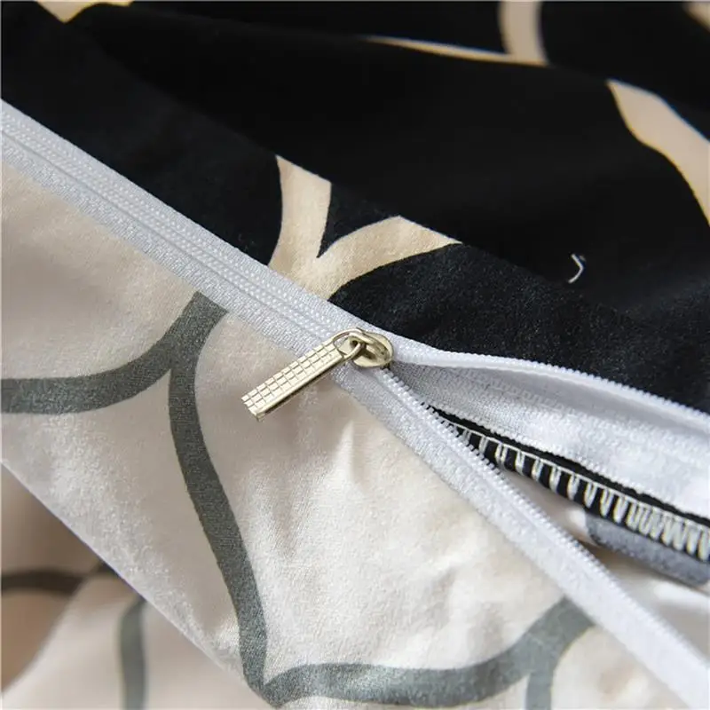 

40Nordic Black Grid Comforter Bedding Sets King Duvet Cover Set Home Textiles Soft Queen Bed Set