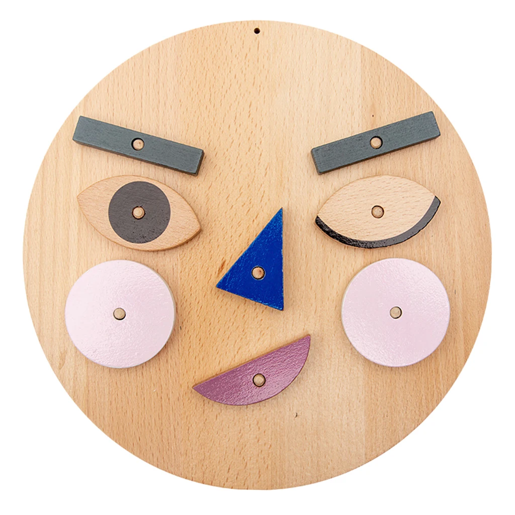 

Wooden Emotion Cognition Blocks Preschool Learning Development