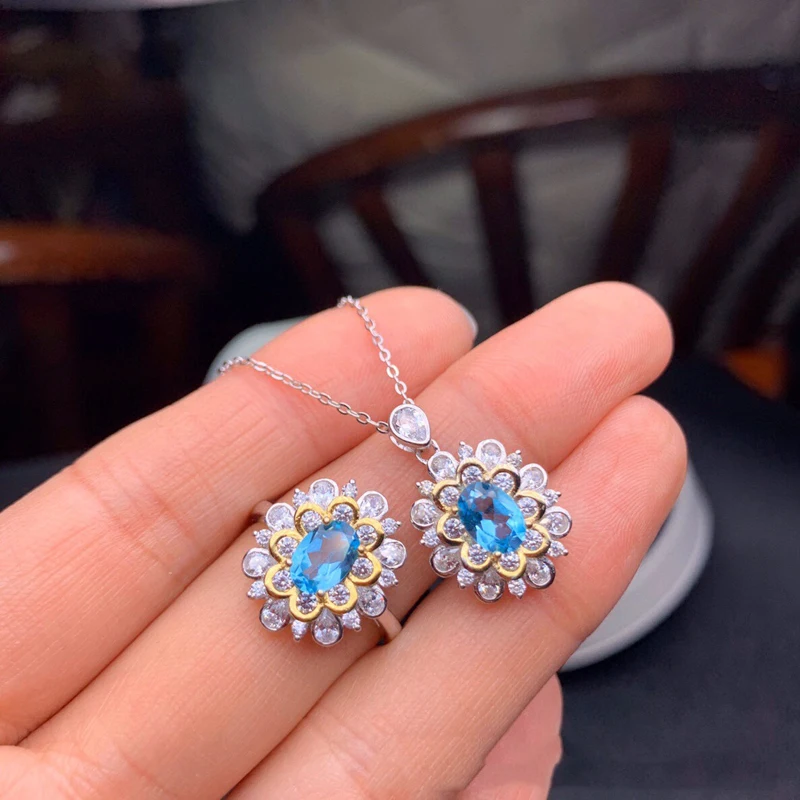 

2021 New Trend Flower Pendant Necklace Inlay Oval AAA Cubic Zirconia Vintage Adjustable Jewelry For Women Wedding Eternal Ring