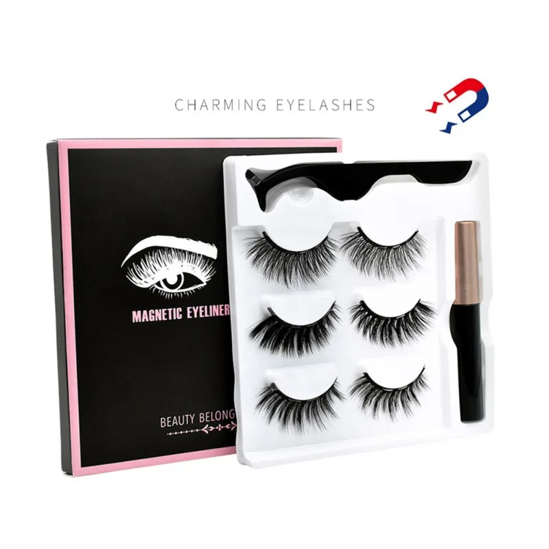 3 пары магнитных накладных ресниц магнитная подводка для глаз пинцет долговечные