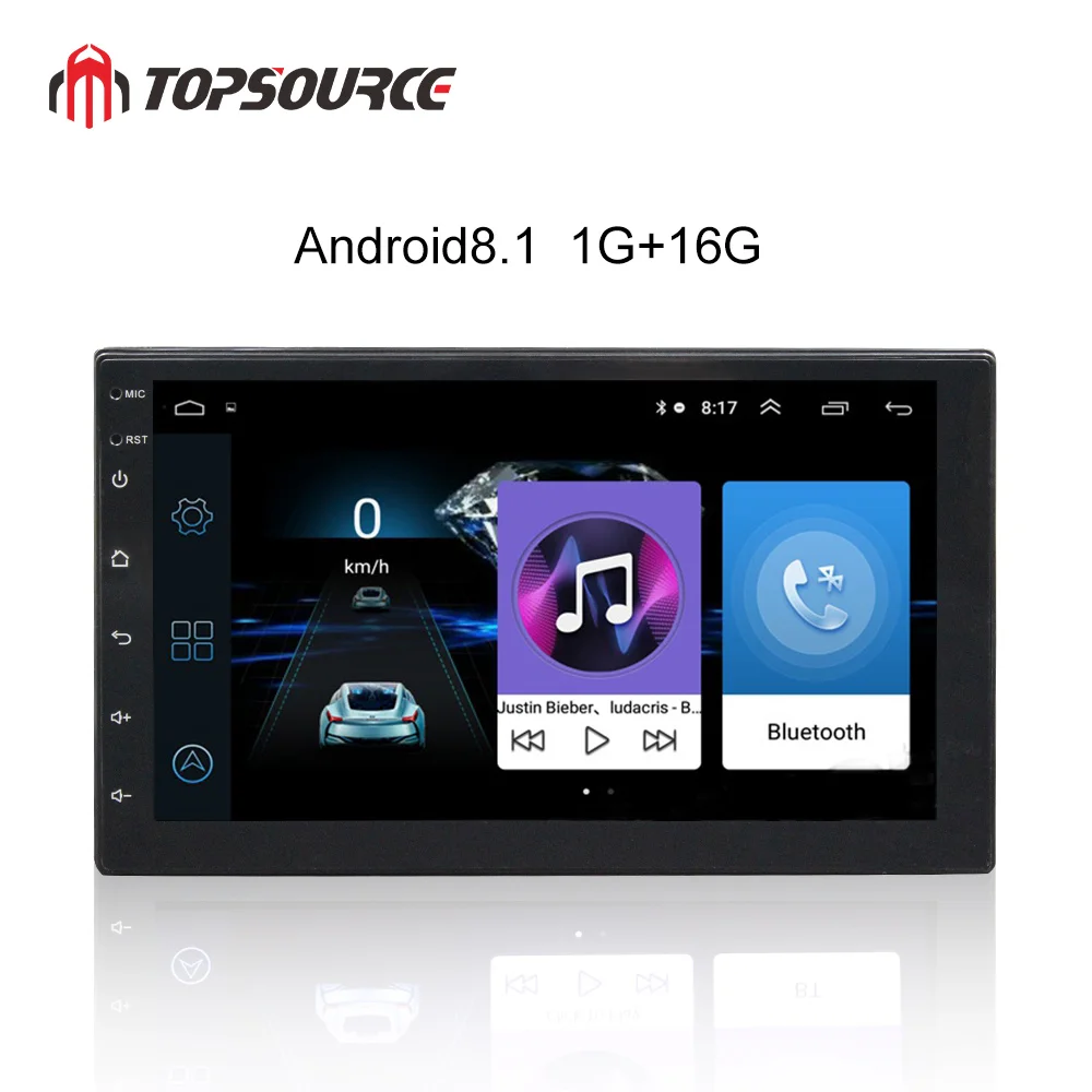 TOPSOURCE 7 &quotAndroid 8 1 GPS навигация 2 Din Автомобильный мультимедийный плеер HD FM