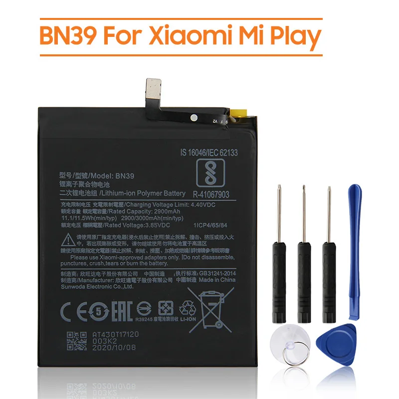 replacement battery bn39 for xiaomi mi play rechargeable phone battery 3000mah free global shipping