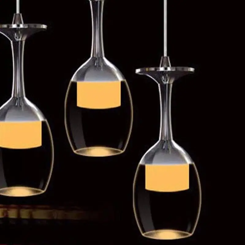 

Fashion Wine Glass Ceiling LED Light Pendant Lamp Fixture Lighting Chandelier High Cocktail Glasses kitchen Decoration