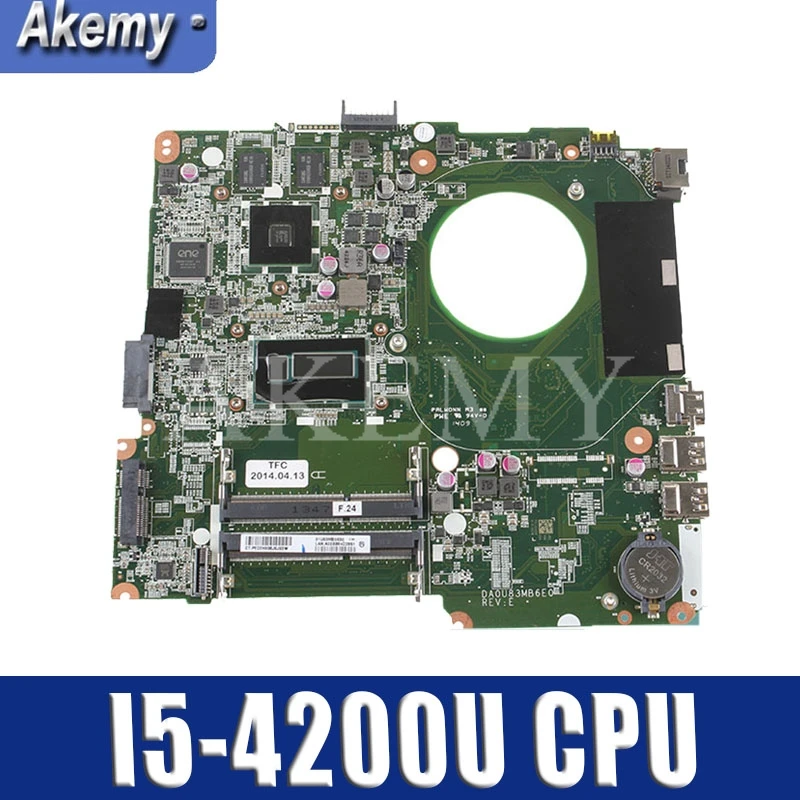 

High quality 734426-501 734426-001 734426-601 For HP 14-N Motherboard I5-4200U DSC 8670M 2GB DA0U83MB6E0 REV:E 100% Tested