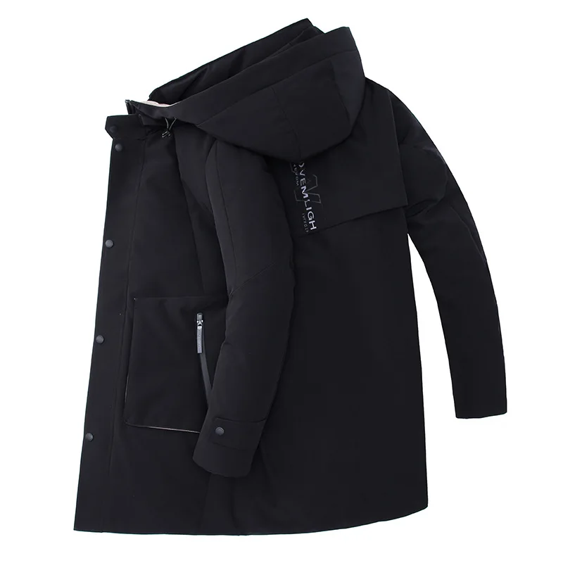 

VROKINO brand 2020 winter new Men's mid-length down jacket Classic high quality men's hooded down jacket