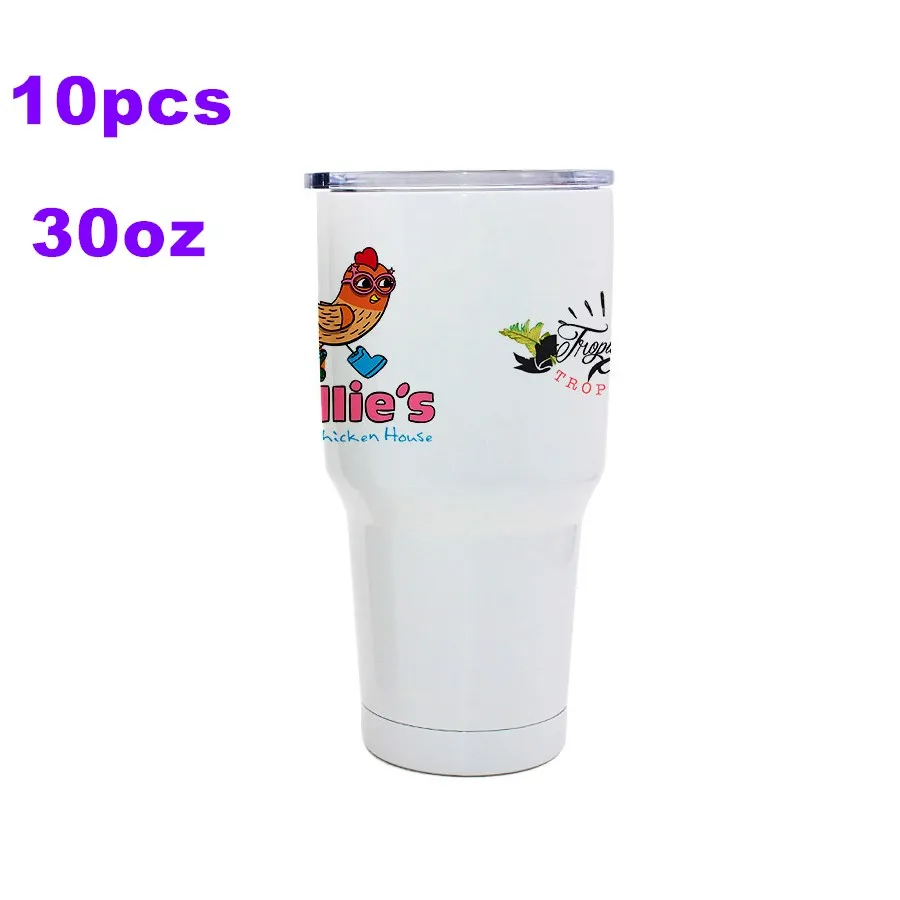 

30oz Stainless Steel Vacuum Travel Tumbler White 10pcs