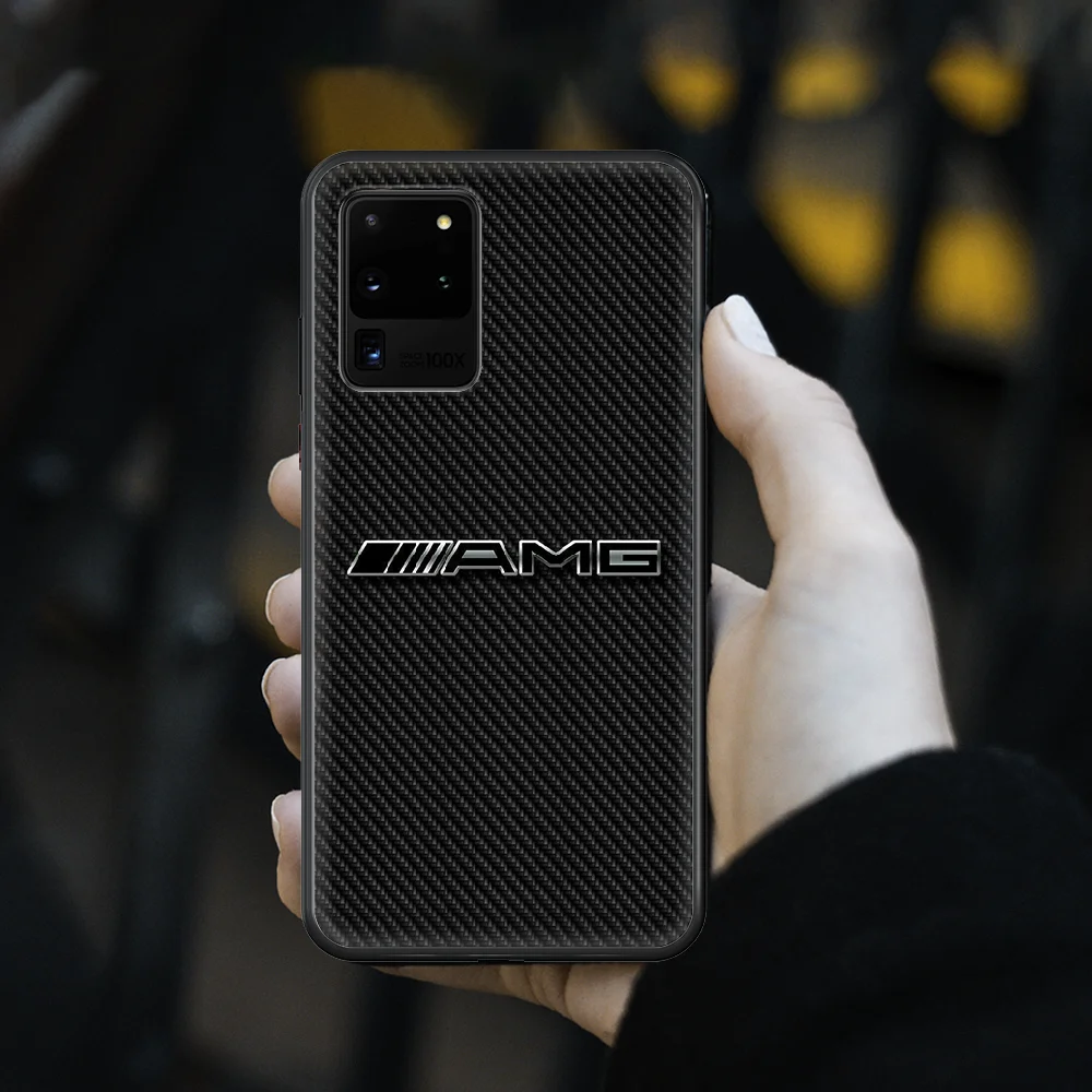 

Luxury Benz AMG sport Car Phone Case cover hull For SamSung Galaxy S 5 6 7 8 9 10 20 Edge Plus E Lite Ultra black back painting