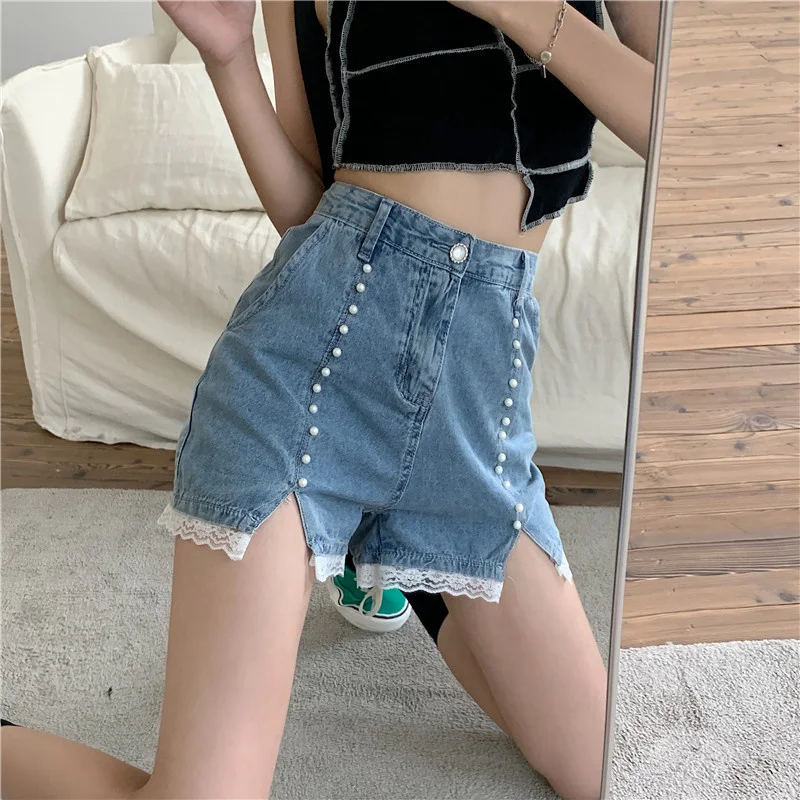 

High Waist Denim Shorts Women's Summer Thin Slimming plus Size