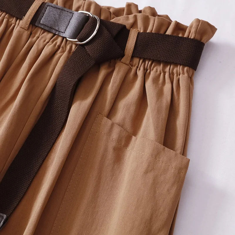 Obrix Harem Cotton Loose Straight Soft Casual Style Pants High Elastic Waist Safari Streetwear Formal Trousers For Women | Женская