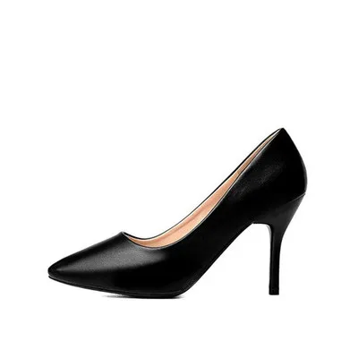 black 8.5 cm Профессиональные тонкие туфли; простые удобные рабочие туфли; черные туфли на высоком каблуке; официальная обувь; кожаные туфли; пикантная женская обувь; маленькие размеры 32 - Цвет: black 8.5 cm