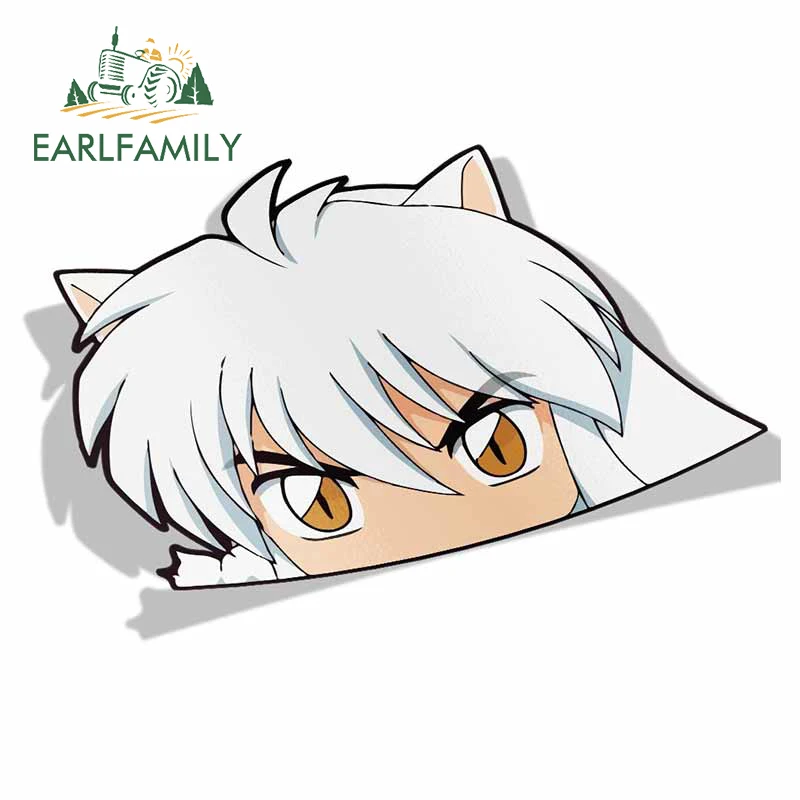 EARLFAMILY мультяшная Автомобильная наклейка для Inuyasha Peeker Peek большой головы аниме