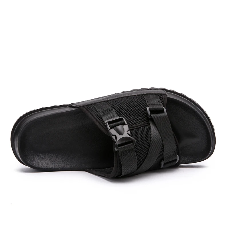 Новые летние мужские тапочки повседневная обувь износостойкие черные Тапочки |