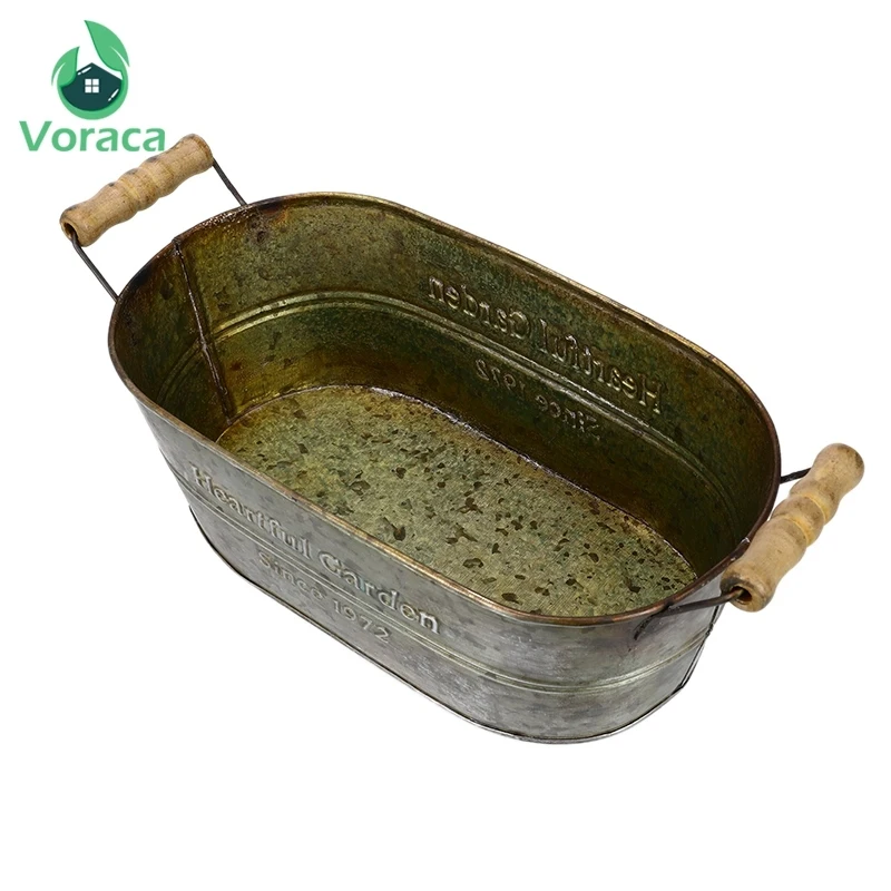 Антикварная железная корзина для хранения с ручкой ручная работа винтажная