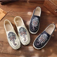 men casual spring autumn cloth shoes national embroidery elephant multi layers bottom driving sweat absorbing hanfus shoes