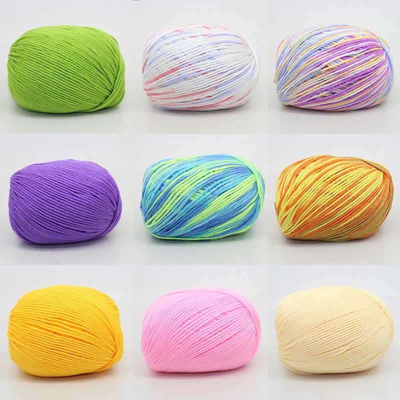 Хлопковая шелковая Белковая бархатная пряжа для вязания крючком 50 г|Пряжа| |