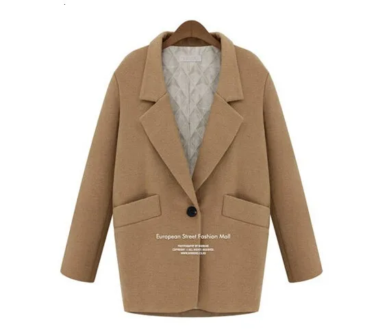 Manteau femme Европейский Осень Зима Женское негабаритное стеганое шерстяное пальто простая Верхняя одежда casaco feminino пальто