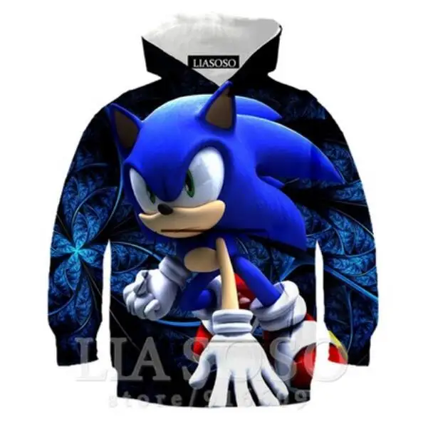 picture color Sonic 3D Модный пуловер худи Повседневная Толстовка с длинными рукавами 3D Одежда для мальчиков и девочек тонкий стиль детский свитер с героями мультфильмов - Цвет: picture color