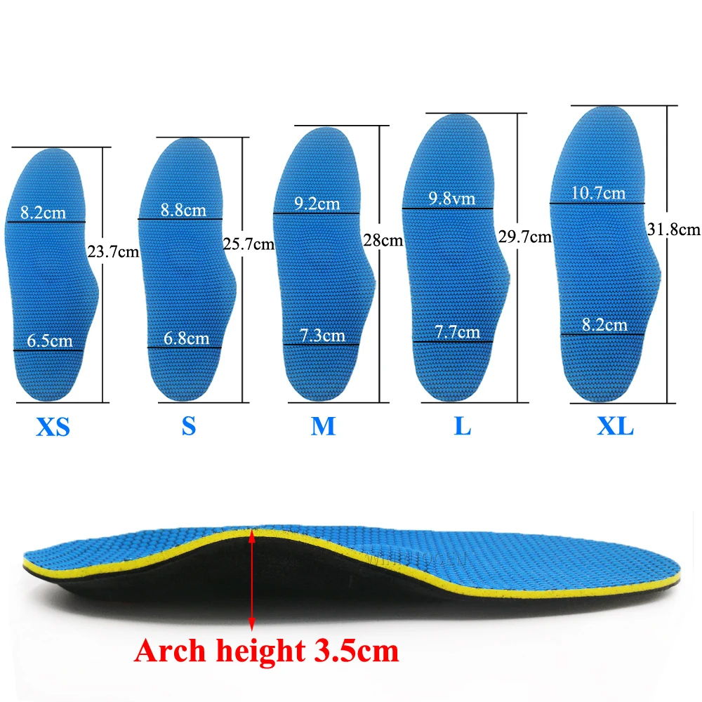 

High Quality EVA Severe Flat feet insoles Orthotic Arch Support Foot massage Plantar Fasciitis Men Woman Shoes Insoles