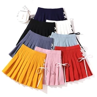 elastic waist stretch half pleated skirt korean style unif skirts skating skirt woman skirts pleated mini skirt skater skirt