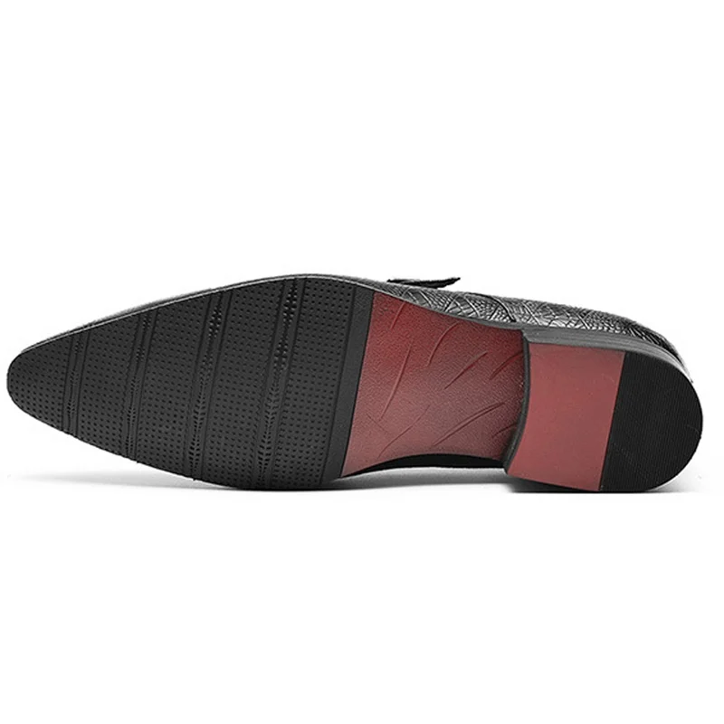 

Italian Genuine Leather Man Formal Dress Business Office Shoes Designer Pointed Toe Monk Strap Men's Wedding Party Flats HS208