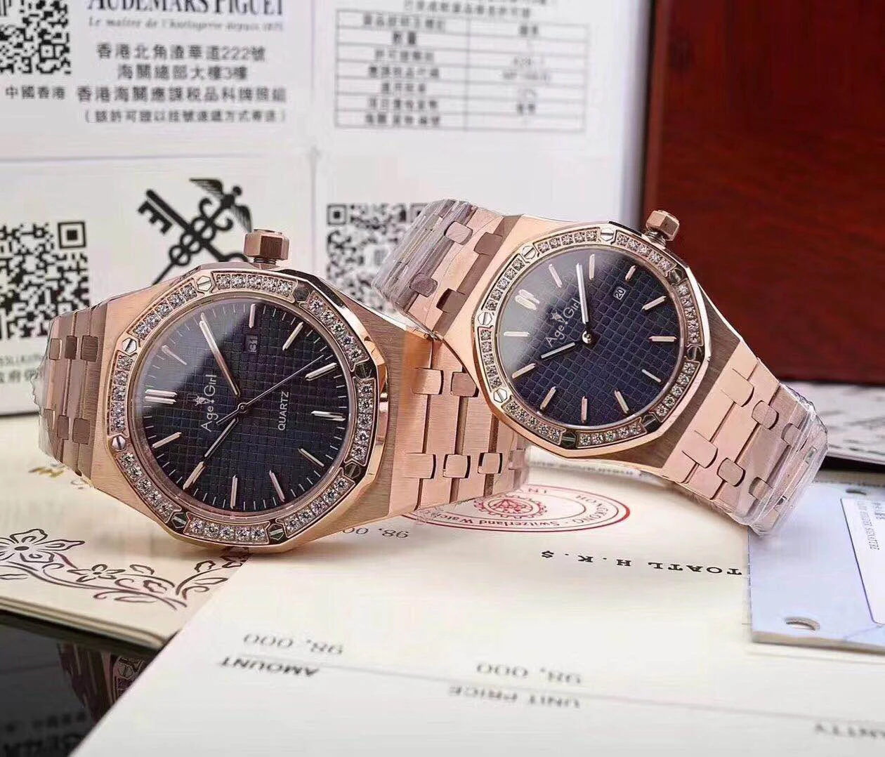 

Top Classic New Men Women Stainless Steel Japanese Quartz Sapphire Rose Gold Black Blue Diamond Sport Watch Waterproof AAA+