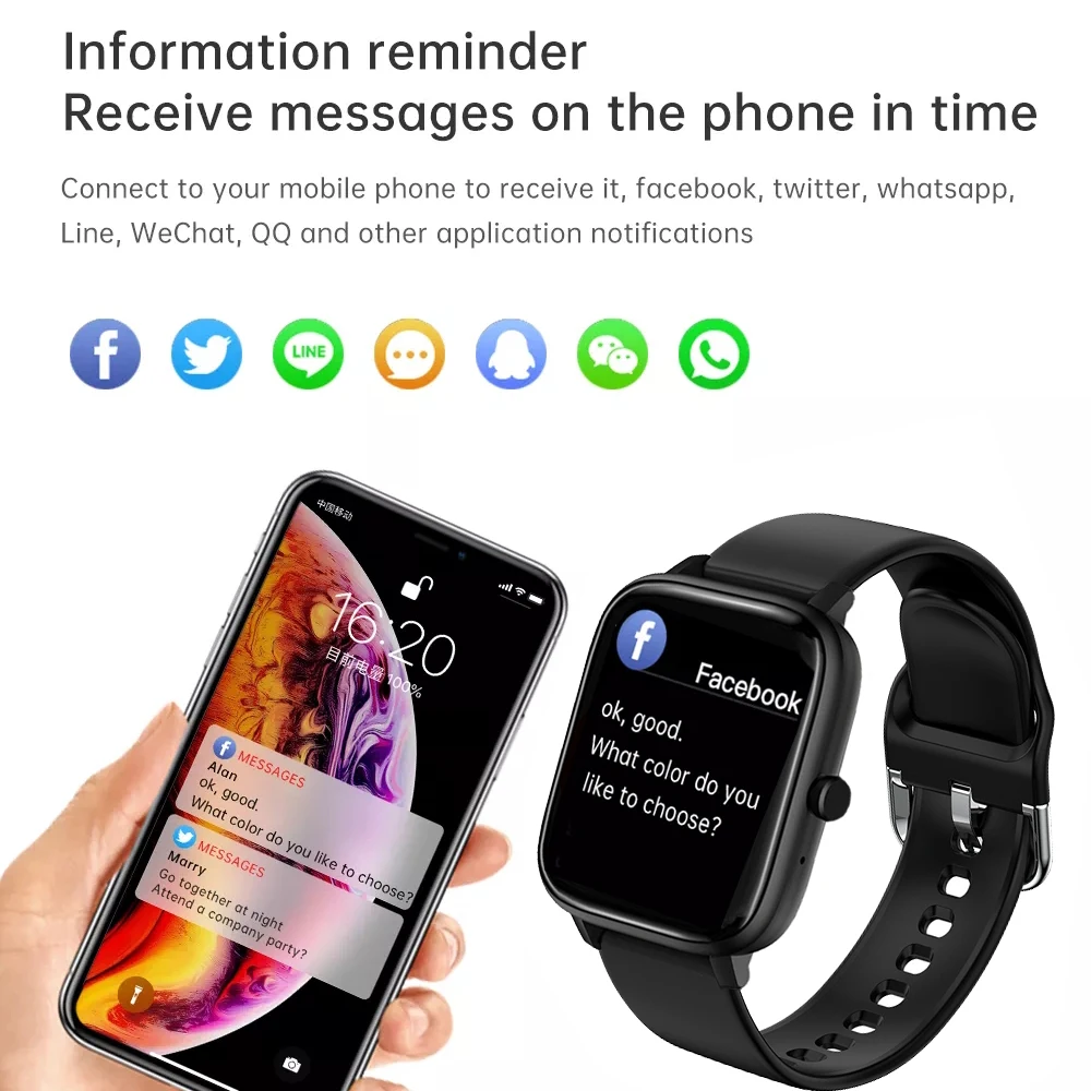 Умные часы на Android мужские вызовов через Bluetooth сердечного ритма крови Давление