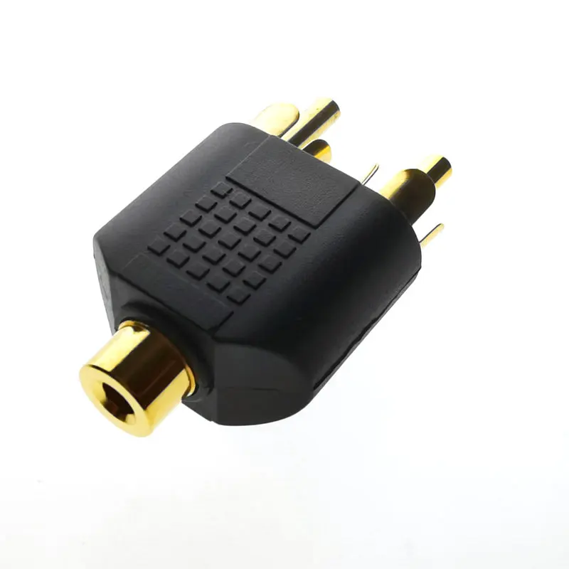 1 шт. Новый позолоченный штекер 24K 3 5 мм на 2 RCA разъема для AV Audio | Электронные
