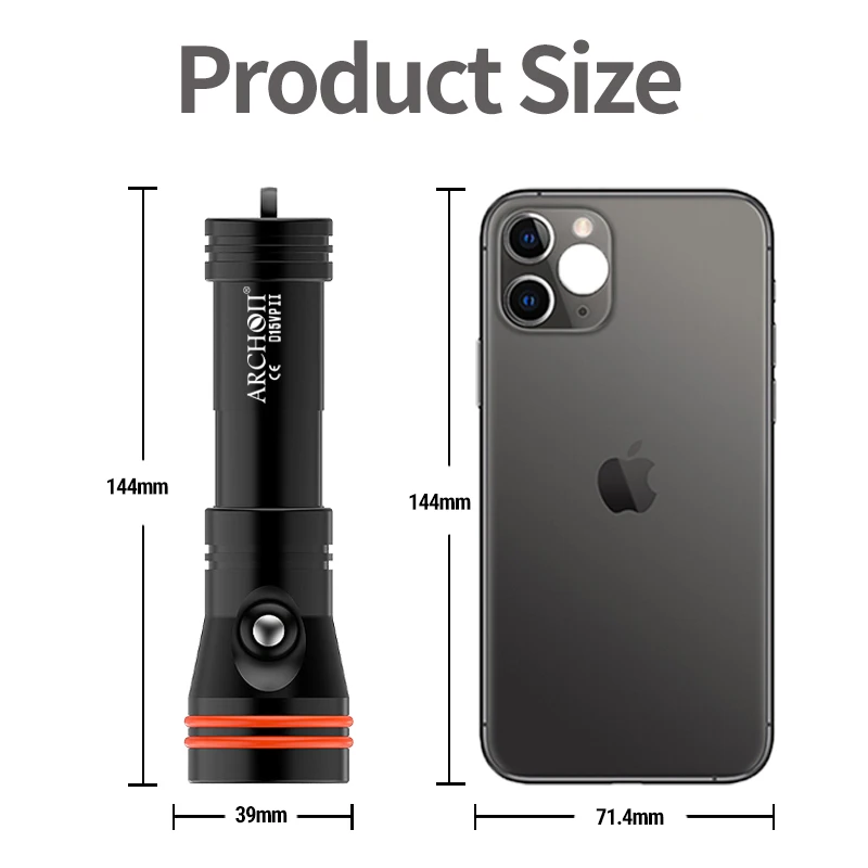 Дешево D15VP II HD-фонарик для фотосъемки и видеосъемки, 3 цвета, освещение для дайвинга, подводный фонарь для дайвинга 100 м, заполняющий свет, подводные ...