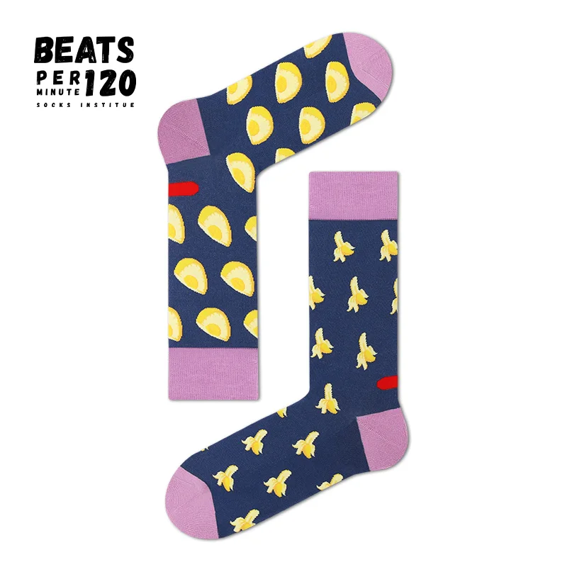 

BPM Brand Banana Funny Men Socks Retro Desinger Stripe Socks Harajuku Skateboard Female and male cotton Socks Woman