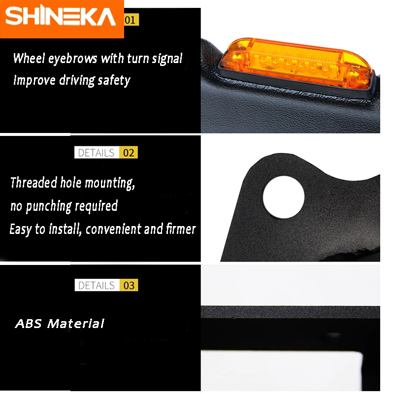 Брызговики SHINEKA для Jeep Wrangler JK 2007- колеса для бровей, брызговики, внедорожные аксессуары для Jeep Wrangler JK