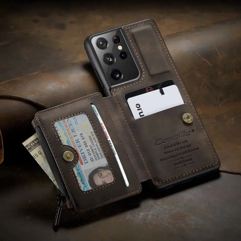 Чехол для Samsung Galaxy Note 10 Plus Магнитный флип-чехол роскошный кожаный кошелек чехлы