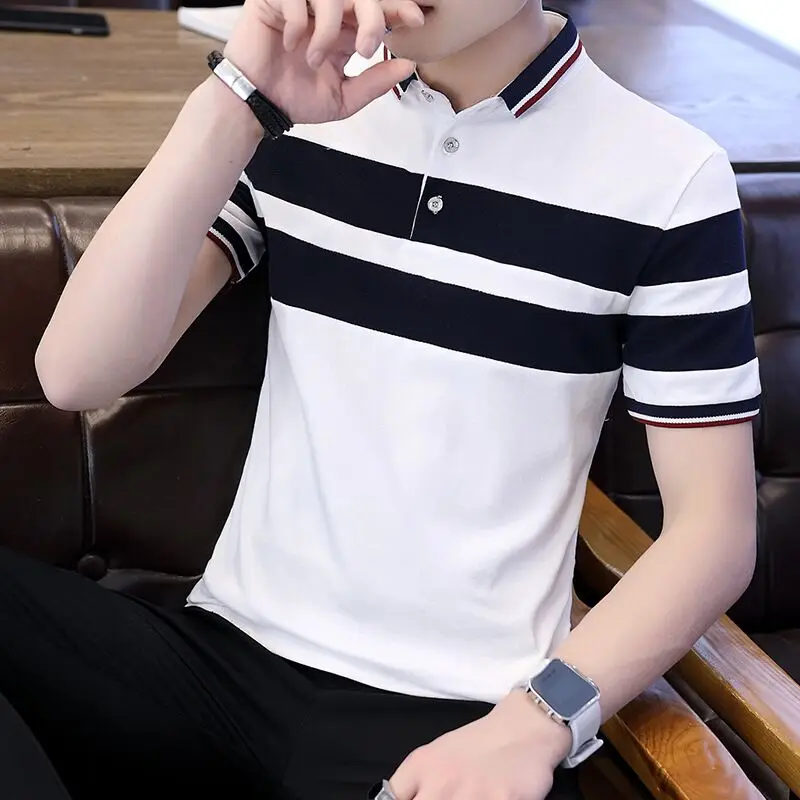 

Boy Polo Shirt Men 2019 New Cotton Brand Tops High Quality Argyle Casual Mens Polo Shirts Turn Down Collar Slim Fit Top Polo